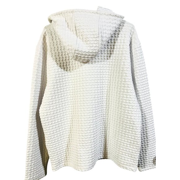Sports Illustrated White Textured Hooded Long Sleeve Pullover Large - Picture 2 of 3